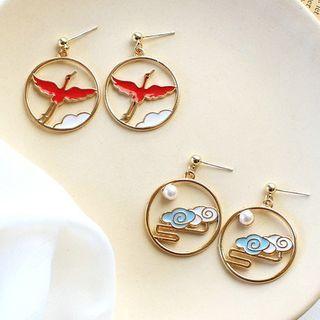 925 Sterling Silver Hollow Hoop Drop Earring