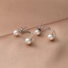 Faux Pearl Stud Earring 1 Pair - S925 Silver - Silver - One Size