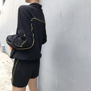 Set: Plain Loose-fit Jacket + Shorts