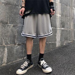 Contrast Wide-leg Shorts