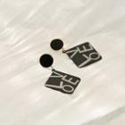 Love Drop Earring 1 Pairs - 925 Silver Needle - Black - One Size