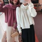 Set: Crew Neck Sweater + Knit Scarf