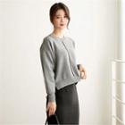 Dip-back Knit Top Gray - One Size
