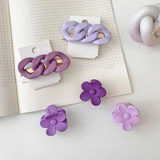 Matte Alloy Chunky Chain Hair Clip / Flower Hair Clip