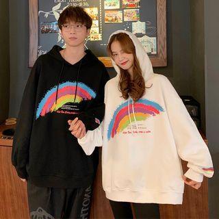 Couple Matching Rainbow Print Hoodie
