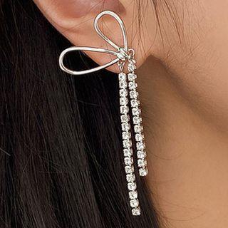 Butterfly Cz Fringed Earring 1 Pc - Right - With Earring Back - Silver - One Size