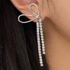 Butterfly Cz Fringed Earring 1 Pc - Right - With Earring Back - Silver - One Size