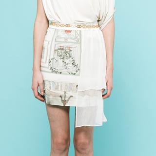 Chiffon Overlay Printed Skirt