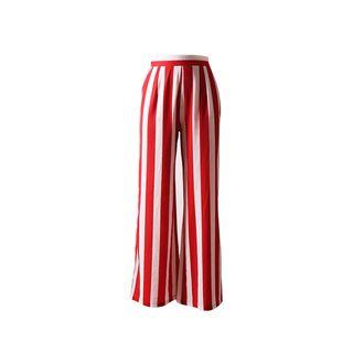 Stripped High-waist Wide-leg Pants