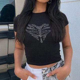 Rhinestone Heart Top