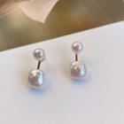 Faux Pearl Ear Stud 1 Pair - S925silver Pearl Earring - White - One Size