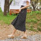 Polka-dot Long Flare Skirt