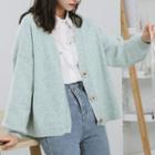 V-neck Cardigan Bluish Green - One Size