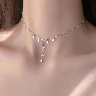 Fringed Sterling Silver Choker Silver - One Size