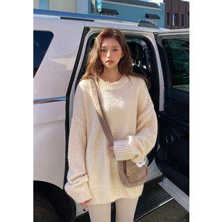 Drop-shoulder Woolen Sweater