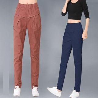 Band Waist Slim-fit Pants