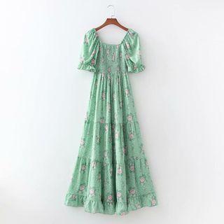 Printed Ruched Dress