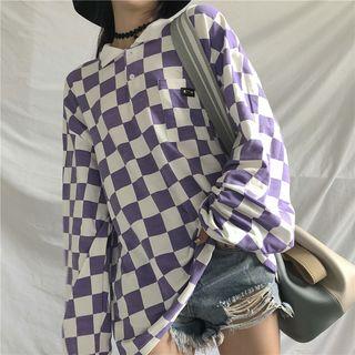 Couple Matching Checked Long-sleeve Polo Shirt