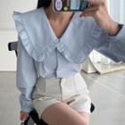 Frill-collar Buttoned Blouse