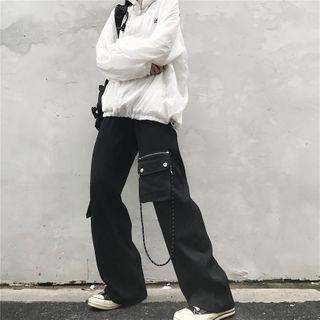 Detachable Pocket Wide-leg Pants