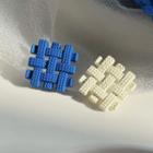 Asymmetrical Stud Earring 1 Pair - Stud Earring - Blue & White - One Size