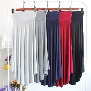 Asymmetrical Maxi A-line Skirt