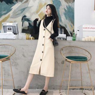 Plain Long-sleeve T-shirt / Knitted Jumper Dress
