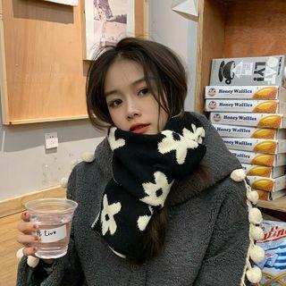 Double-sided Small Flower Knit Scarf