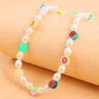 Fruit Soft Clay Faux Pearl Choker Gold - One Size