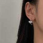 Heart Alloy Dangle Earring 1pc - Silver - One Size