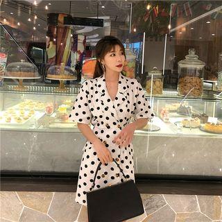 Dot Slim-fit Short-sleeve Dress