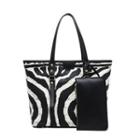 Set: Zebra Print Tote Bag + Pouch