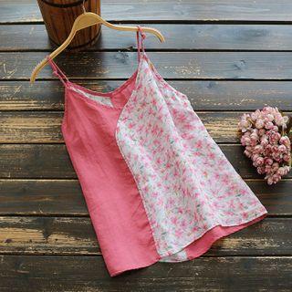 Floral Print Linen Camisole Top