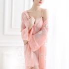 Set: Paneled Night Dress + Rosette Robe