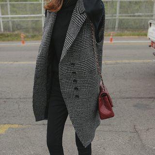 Single Breasted Plaid Long Vest