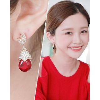 Rhinestone Bud Dangle Earrings