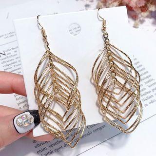 Leaf Wirework Statement Dangle Earring
