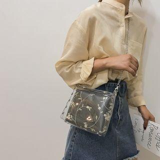 Set: Transparent Crossbody Bag + Lace Pouch