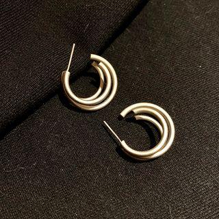 Metal Ring Earring 1 Pair - Gold - One Size