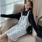 Dotted Jumper Dress / Plain Hoodie