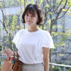 Eyelet-lace Flared Wing-sleeve Top