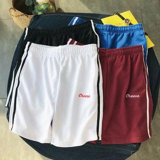 Embroidered Letter Shorts