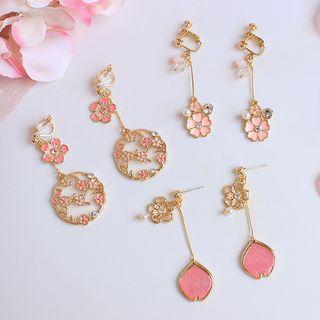 Rhinestone Alloy Flower Dangle Earring (various Designs)