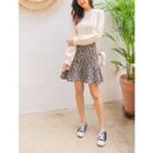 Crochet-edge Balloon-sleeve Lace Blouse