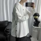 Long-sleeve Button Side T-shirt