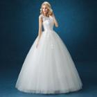 Sleeveless Lace Ball Gown Wedding Dress