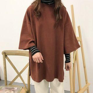 Loose-fit Elbow-sleeve Long Top