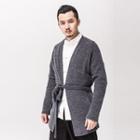 Chinese-style Frog-button Cardigan With Sash