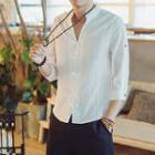 3/4-sleeve Frog Button Shirt