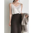 Plunge-neck Knit Camisole Top